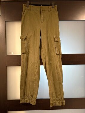Forever 21 Olive Green Women's Cargo Pants with Elastic Cuffs